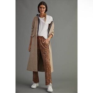 Pilcro Leopard Corduroy Straight Leg Drawstring Pants Size Large